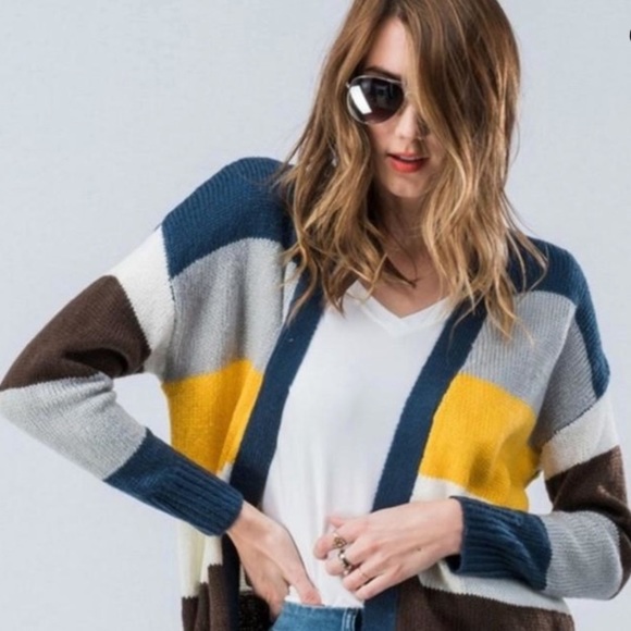 COLOR BLOCK CARDIGAN - Picture 2 of 7